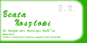 beata noszlopi business card